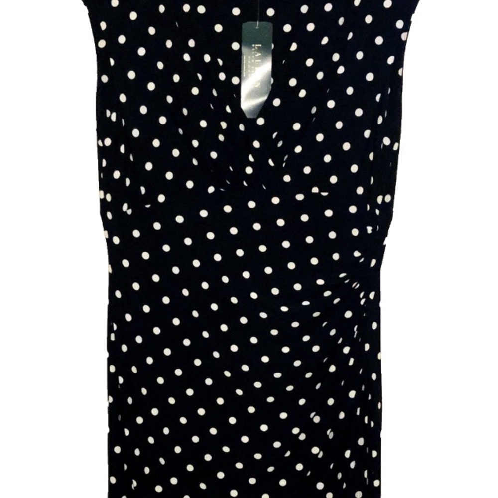 Ralph Lauren Black Dress with White Polka Dots Women’s Size 14
